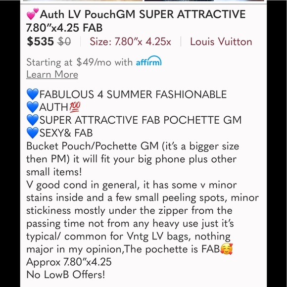 ❌SOLD❌ 💙💙LV💯Pochette GM FAB SUPER ATTRACTIVE - Picture 14 of 14